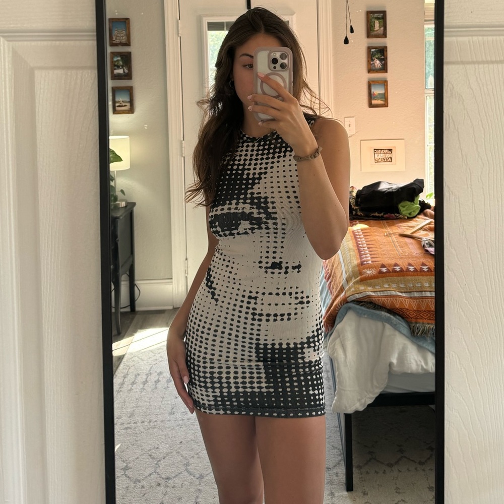 Urban Outfitters Abstract Face Mini Dress